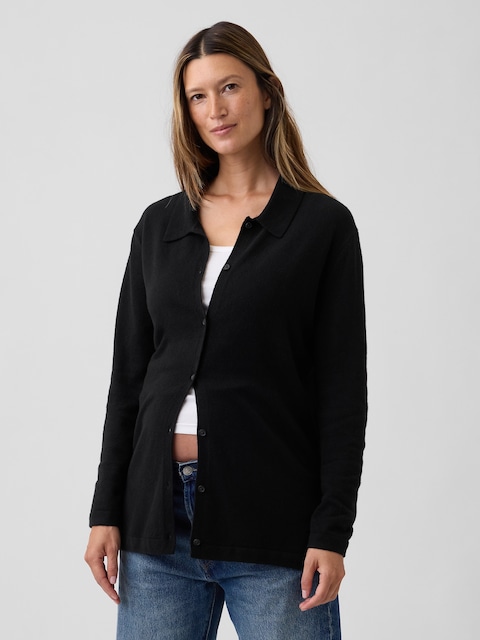Maternity CashSoft Polo Cardigan