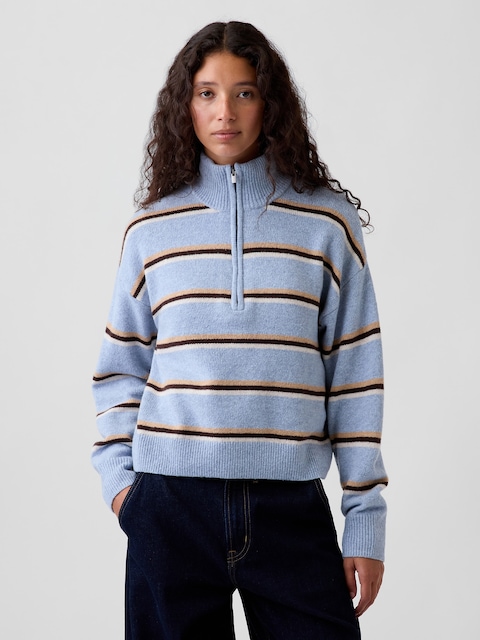 CashSoft Oversized Half-Zip Pullover Sweater