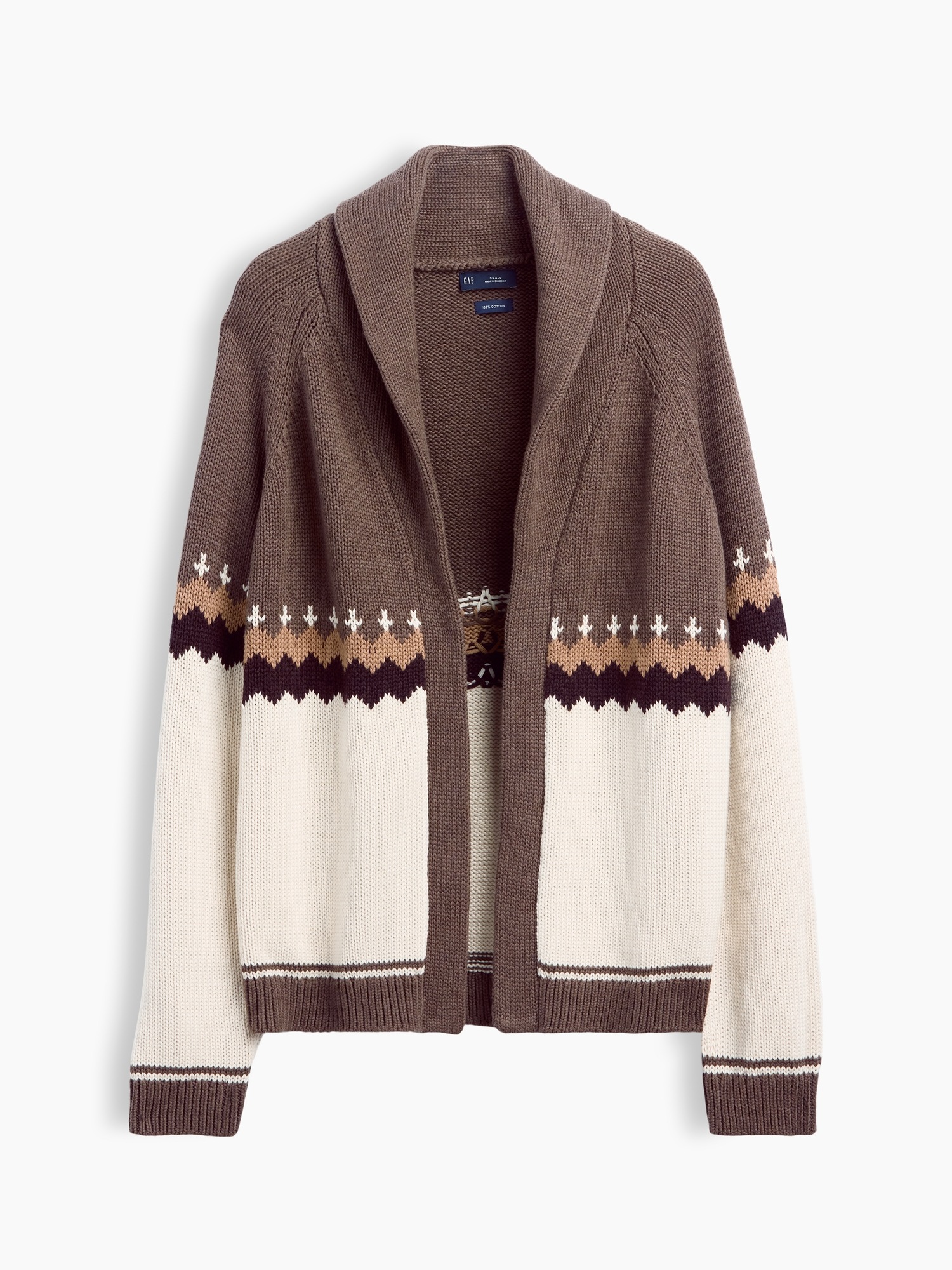 Женский кардиган Gap 100% Cotton Shawl Cardigan, цвет: Коричневый — фото 5