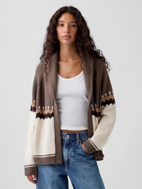 100% Cotton Shawl Cardigan Sweater