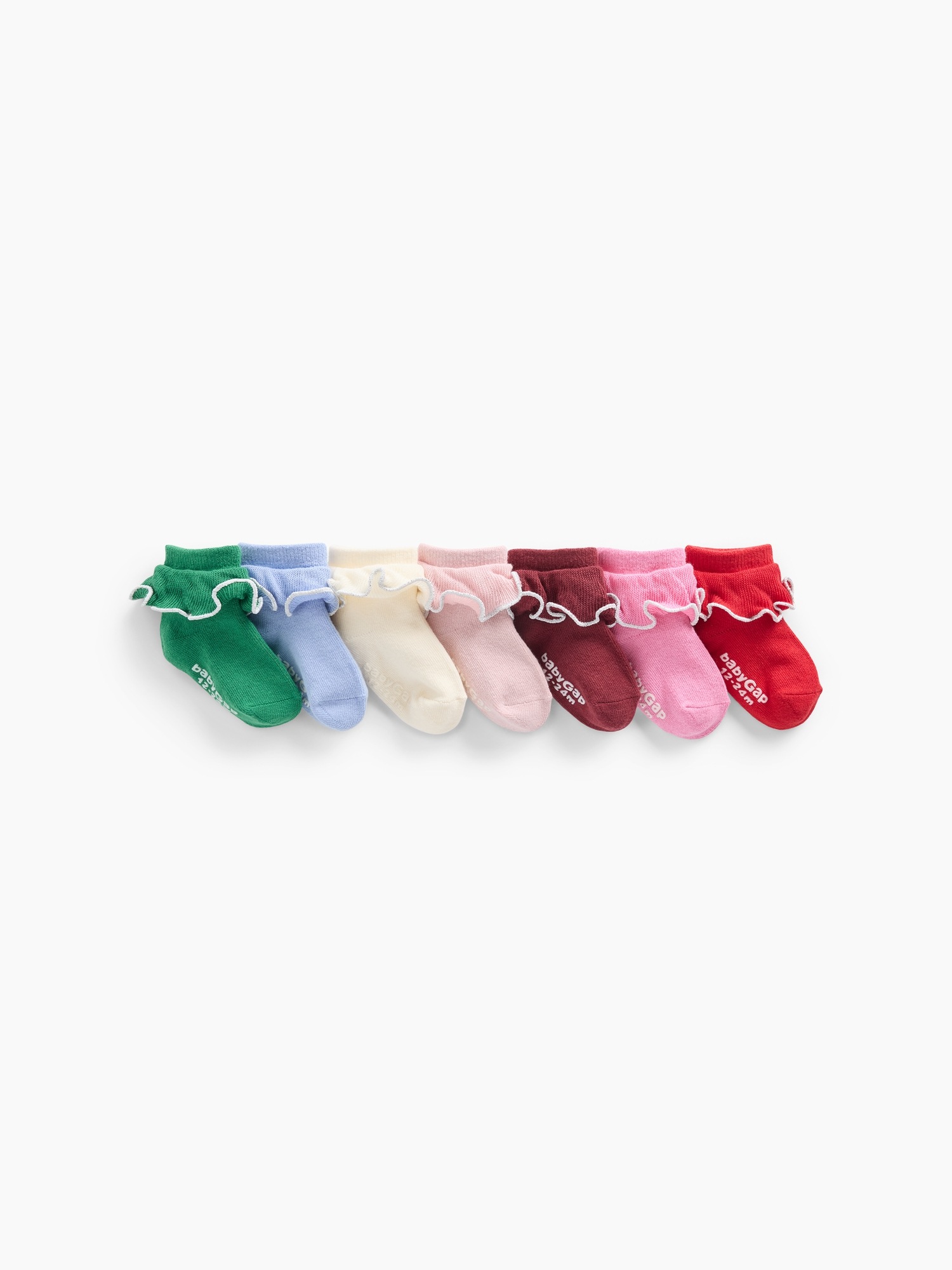 Носки Shimmer для детей, оборки, низкие, 7 шт. — Gap, цвет: Разноцветный
