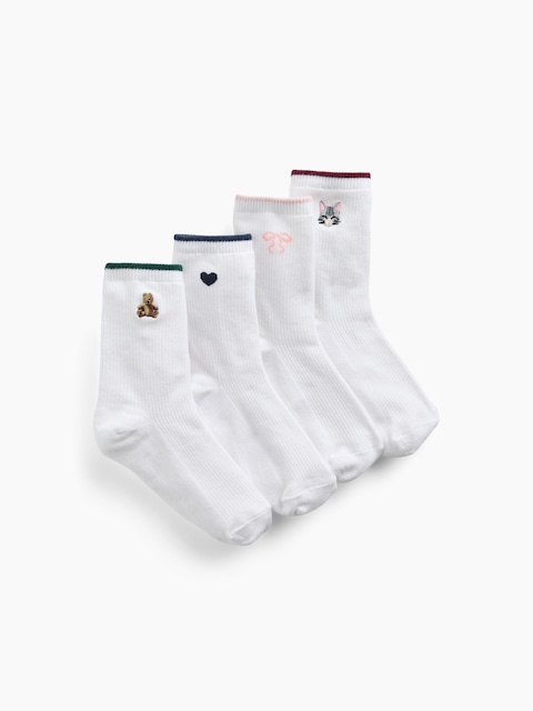 Kids Icon Rib Crew Socks (4-Pack)