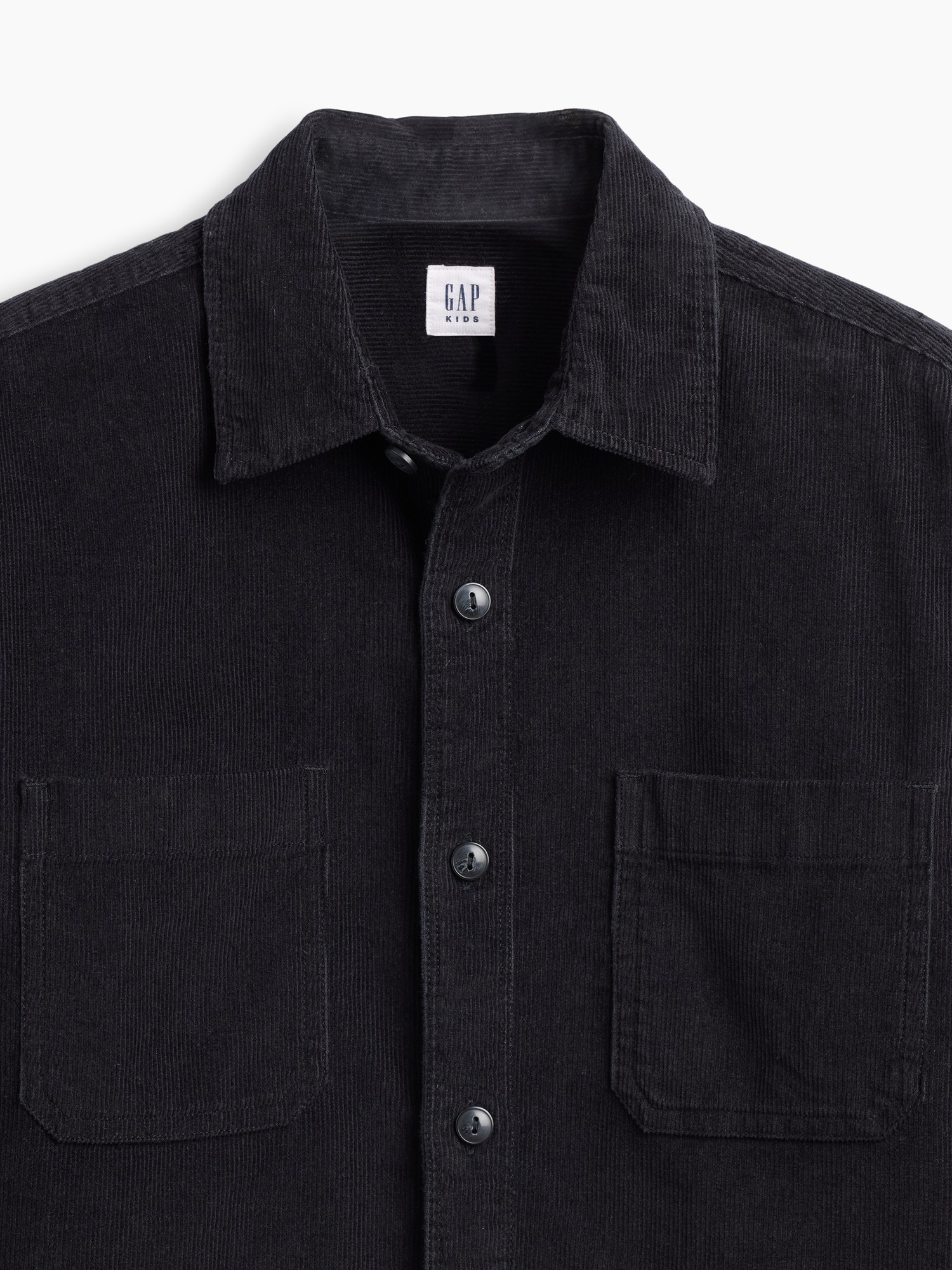 Детская рубашка Gap Corduroy Utility, цвет: Чёрный — фото 5