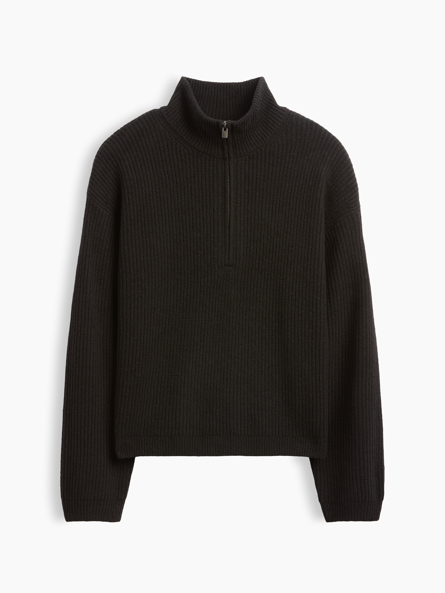 Женский свитер Gap CashSoft Oversized Half-Zip Pullover, цвет: Чёрный — фото 6