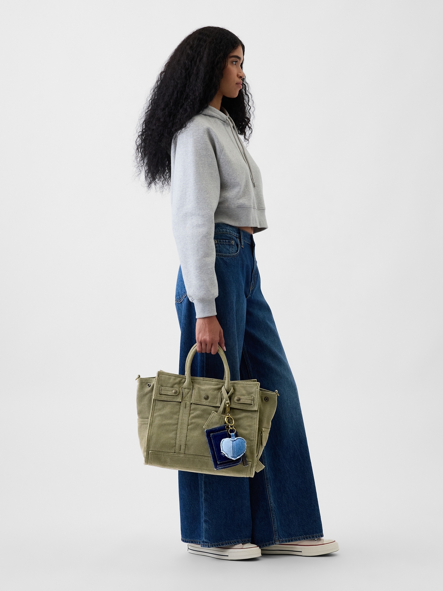 Мужская сумка Gap Canvas Five Pocket Tote, цвет: Оливковый зелёный — фото 2