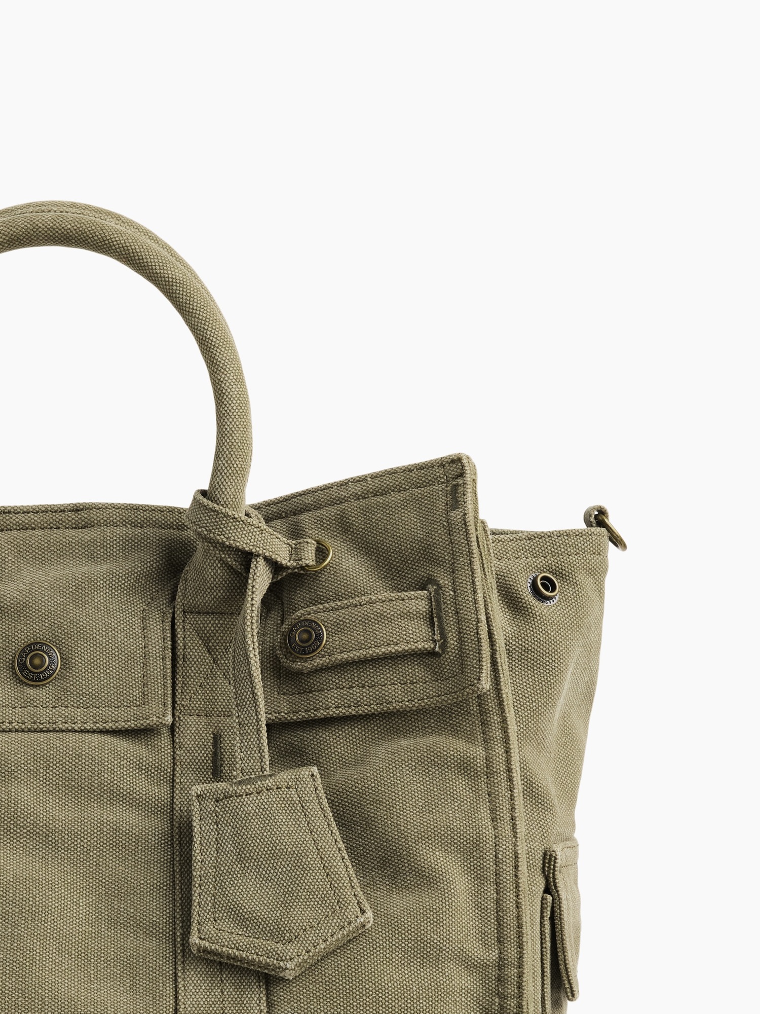 Мужская сумка Gap Canvas Five Pocket Tote, цвет: Оливковый зелёный — фото 5