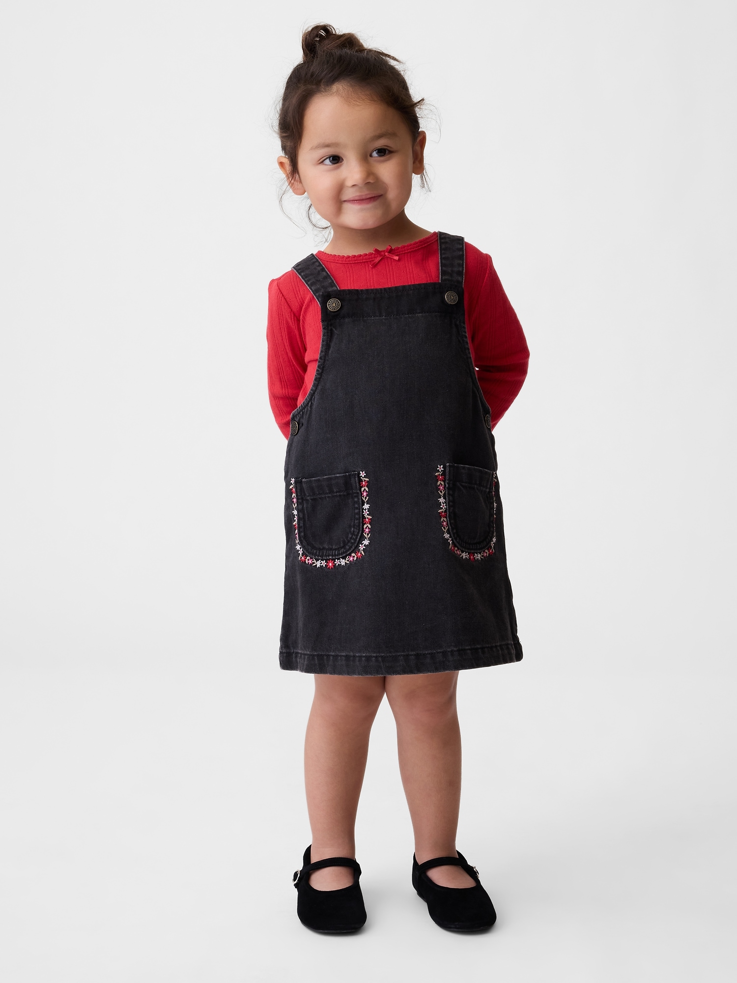 denim black overall dress Back to School Kids Anna kaci COLOR:Navy Blue Product ID:AP1E211009_AA002_M Black Midi Dress + CARE Material