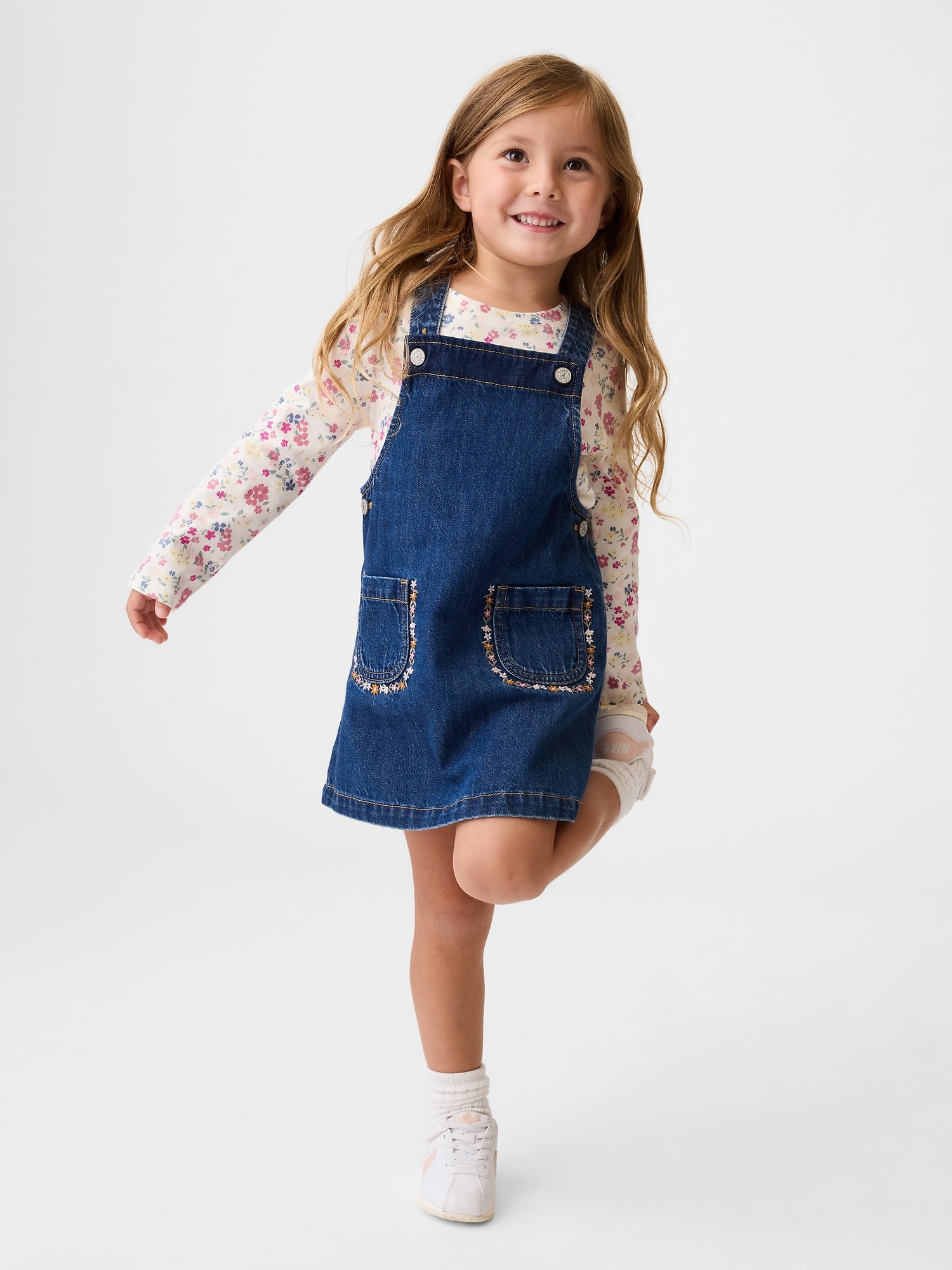 Back to School Kids Denim Overall Dress