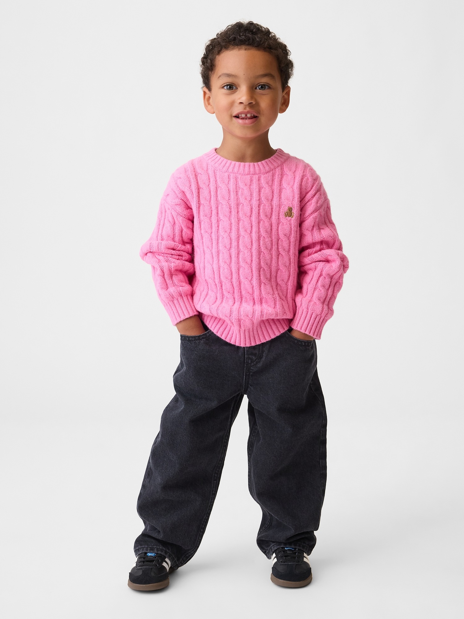 Джинсы Gap Pull-On Baggy Jeans для малышей, цвет: Чёрный варёный