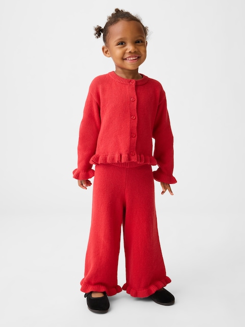 CashSoft Ruffle Wide-Leg Pants