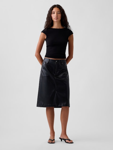 Vegan Leather Pencil Skirt