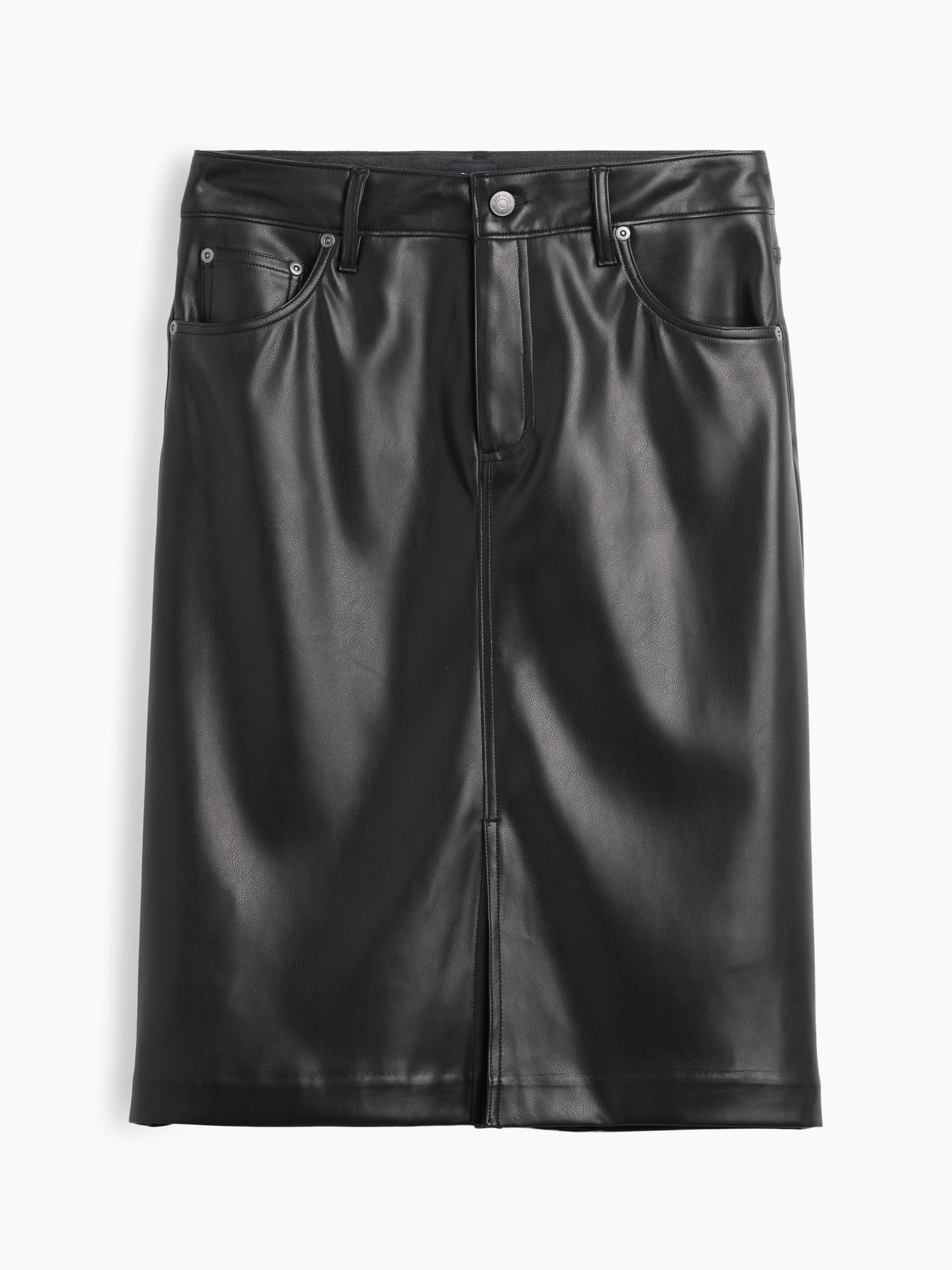 Женская юбка Gap Vegan Leather Pencil, цвет: Чёрный — фото 4