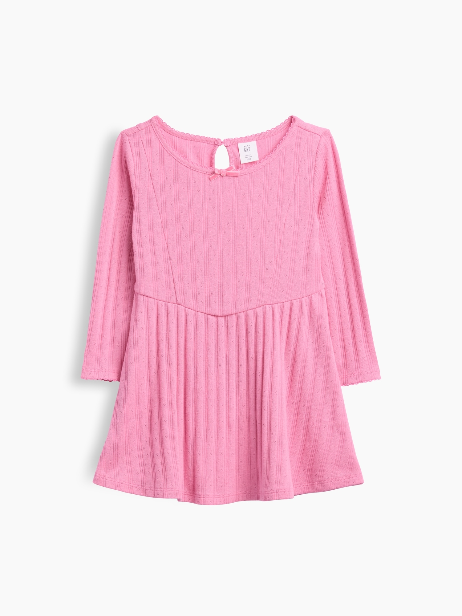 Платье Gap Pointelle Rib Dress для малышей, цвет: Розовый — фото 2
