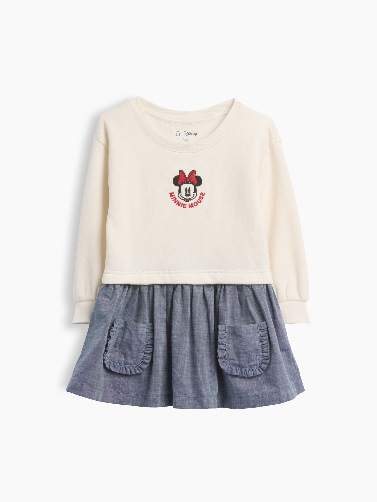 Детское платье Gap × Disney Baby & Toddler Sweatshirt, цвет: Minnie Mouse — фото 2
