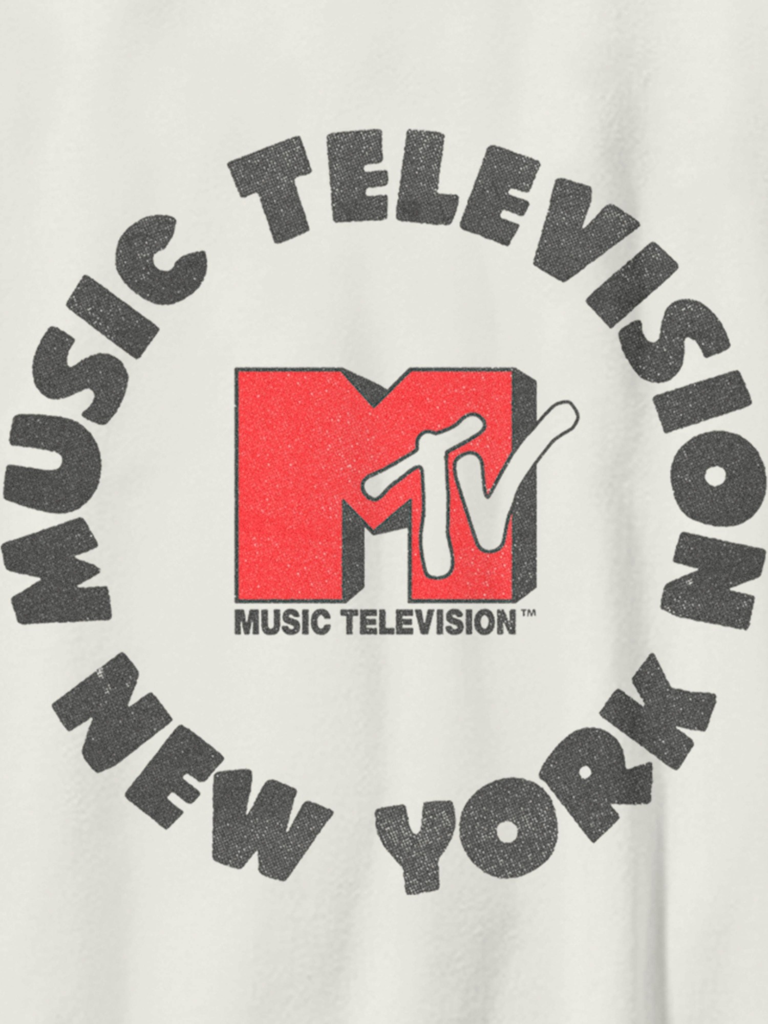 Детская футболка Gap MTV New York Oversized Graphic, цвет: Молочный белый — фото 3