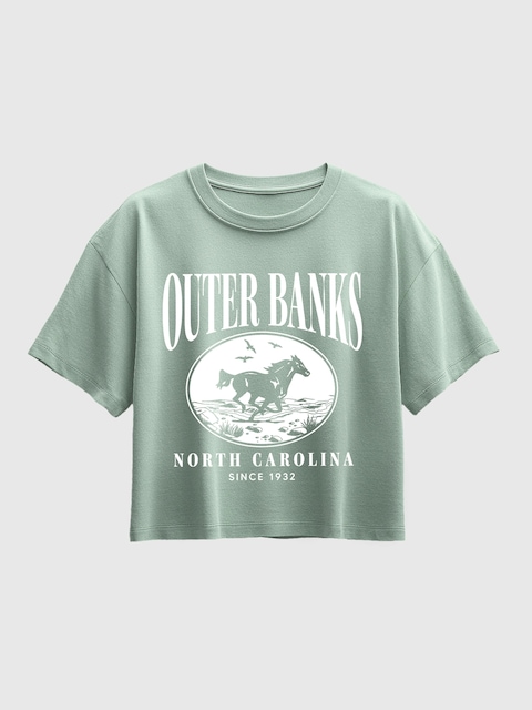 Kids Outer Banks Running Horse Short Sleeve Boxy Graphic T-Shirt