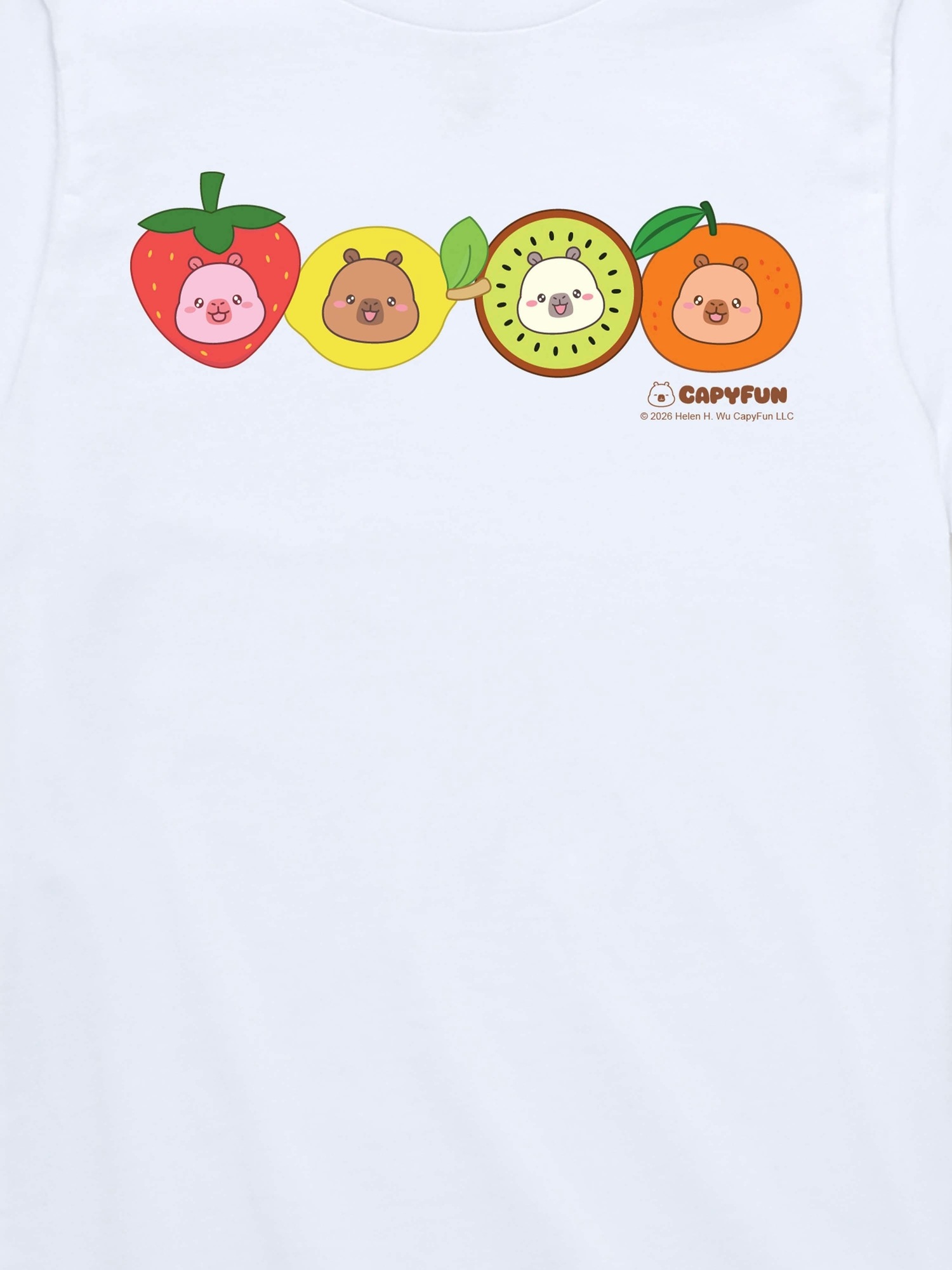 Футболка Gap CapyFun Cabybara Fruits Short Sleeve Graphic T-Shirt для малышей, цвет: Белый — фото 3