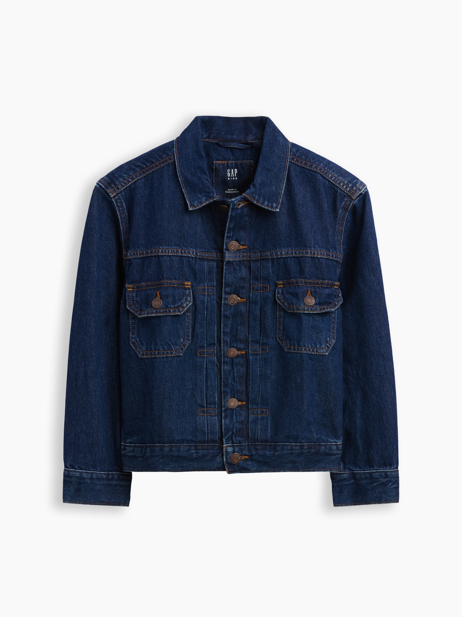 Детская куртка Gap Icon Denim Jacket, цвет: Тёмная варка — фото 2