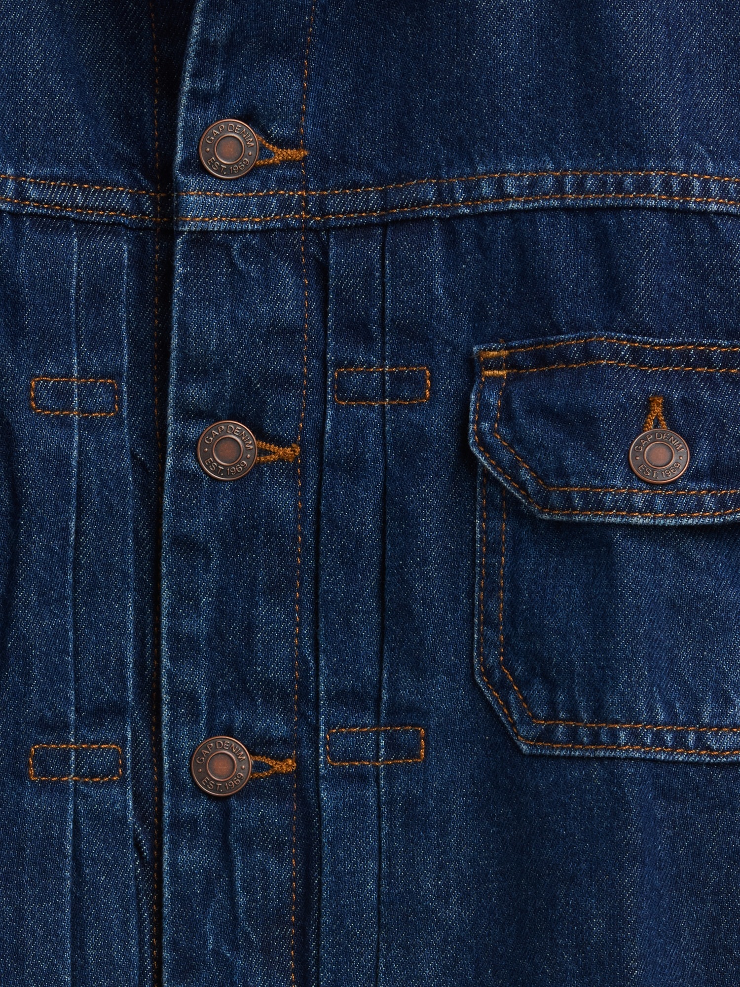 Детская куртка Gap Icon Denim Jacket, цвет: Тёмная варка — фото 5