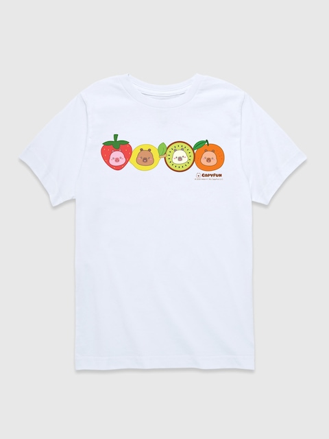 Toddler CapyFun Cabybara Fruits Short Sleeve Graphic T-Shirt