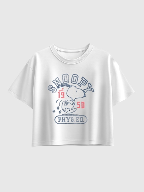 Kids Peanuts Snoopy Phys Ed Short Sleeve Boxy Graphic T-Shirt