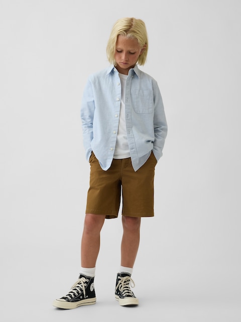Kids Uniform Stretch Relaxed Khaki Shorts