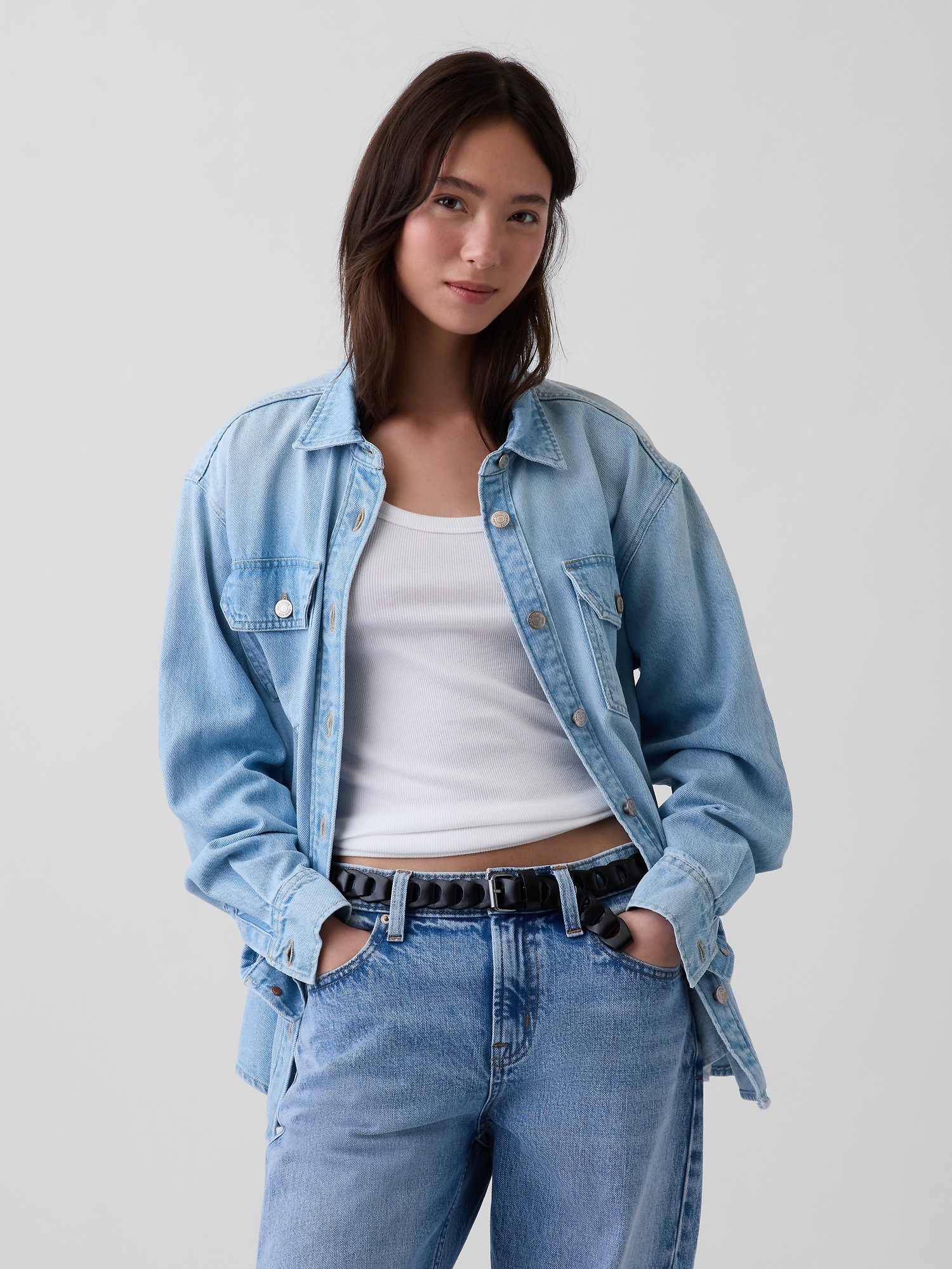 Женский ремень Gap 100% Leather Braided Belt, цвет: Чёрный — фото 2