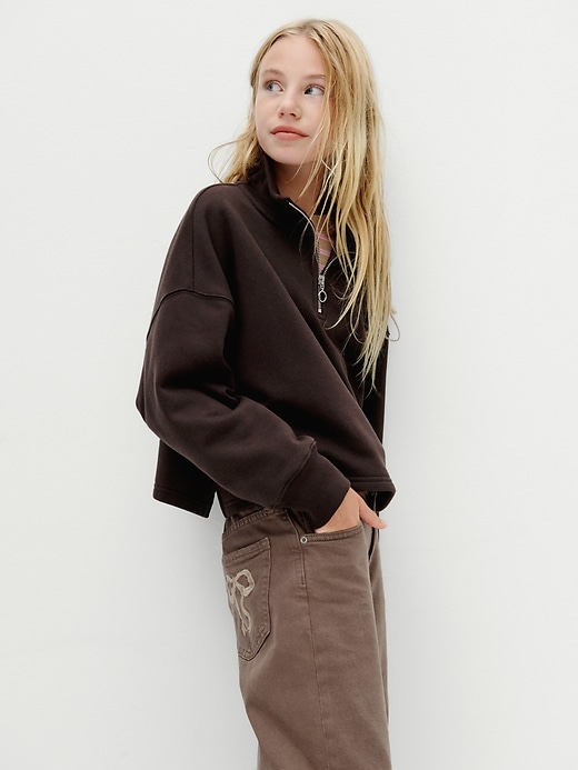 Kids VintageSoft Oversized Quarter-Zip Pullover | Gap