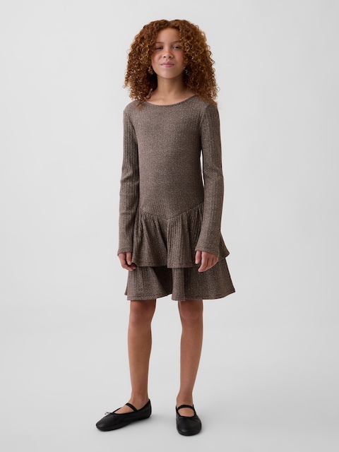 Kids Pointelle Drop-Waist Tiered Dress
