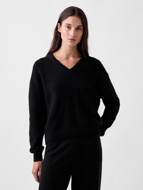 CashSoft Oversized V-Neck Sweater