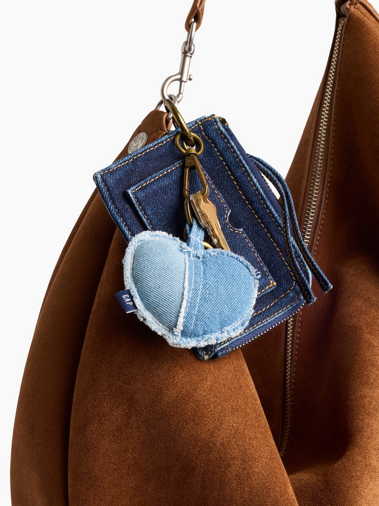 Женский брелок Gap Denim Card Case Bag Charm, цвет: Тёмная варка — фото 4