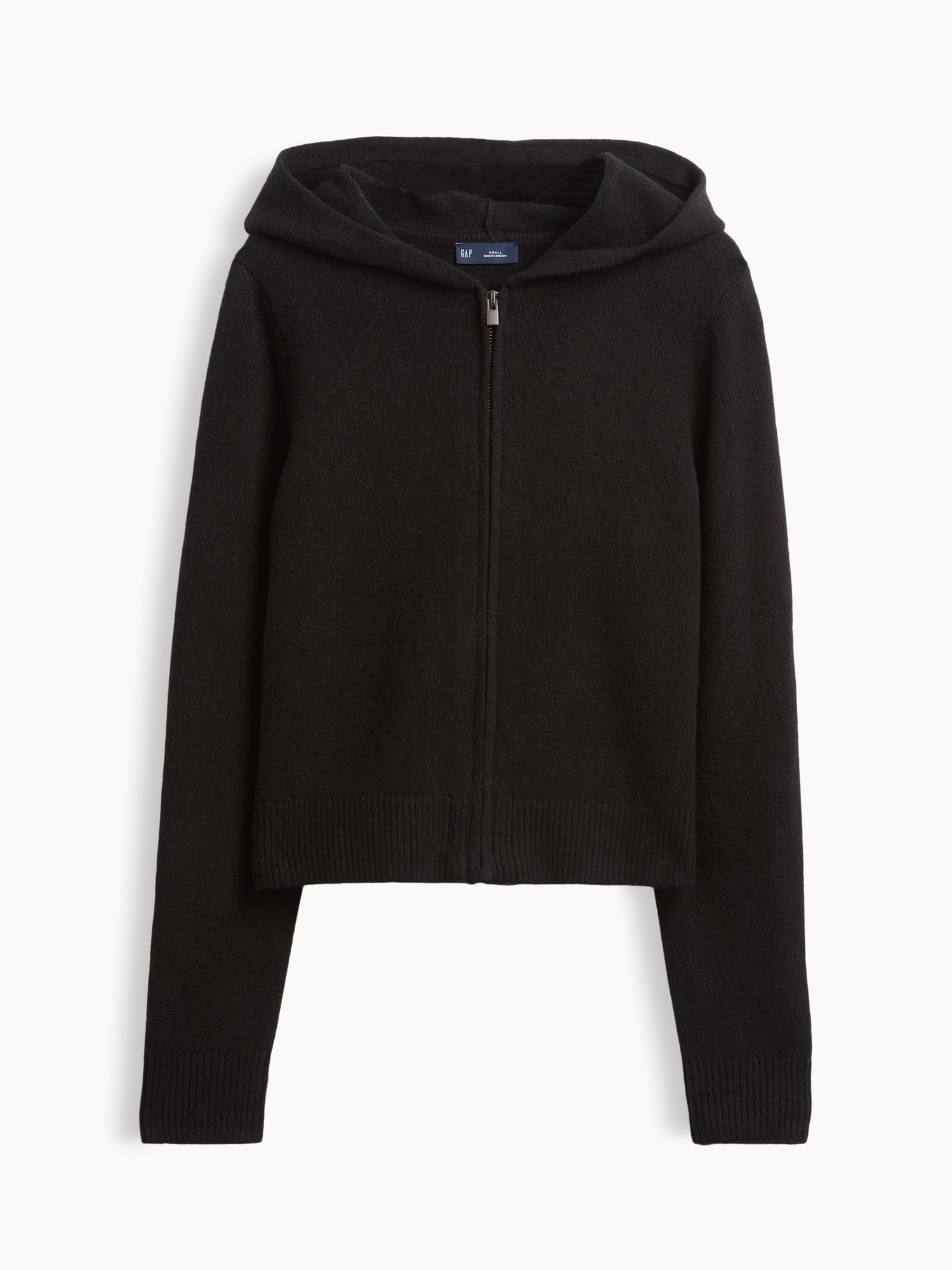 Женское худи Gap CashSoft Zip, цвет: Чёрный — фото 6