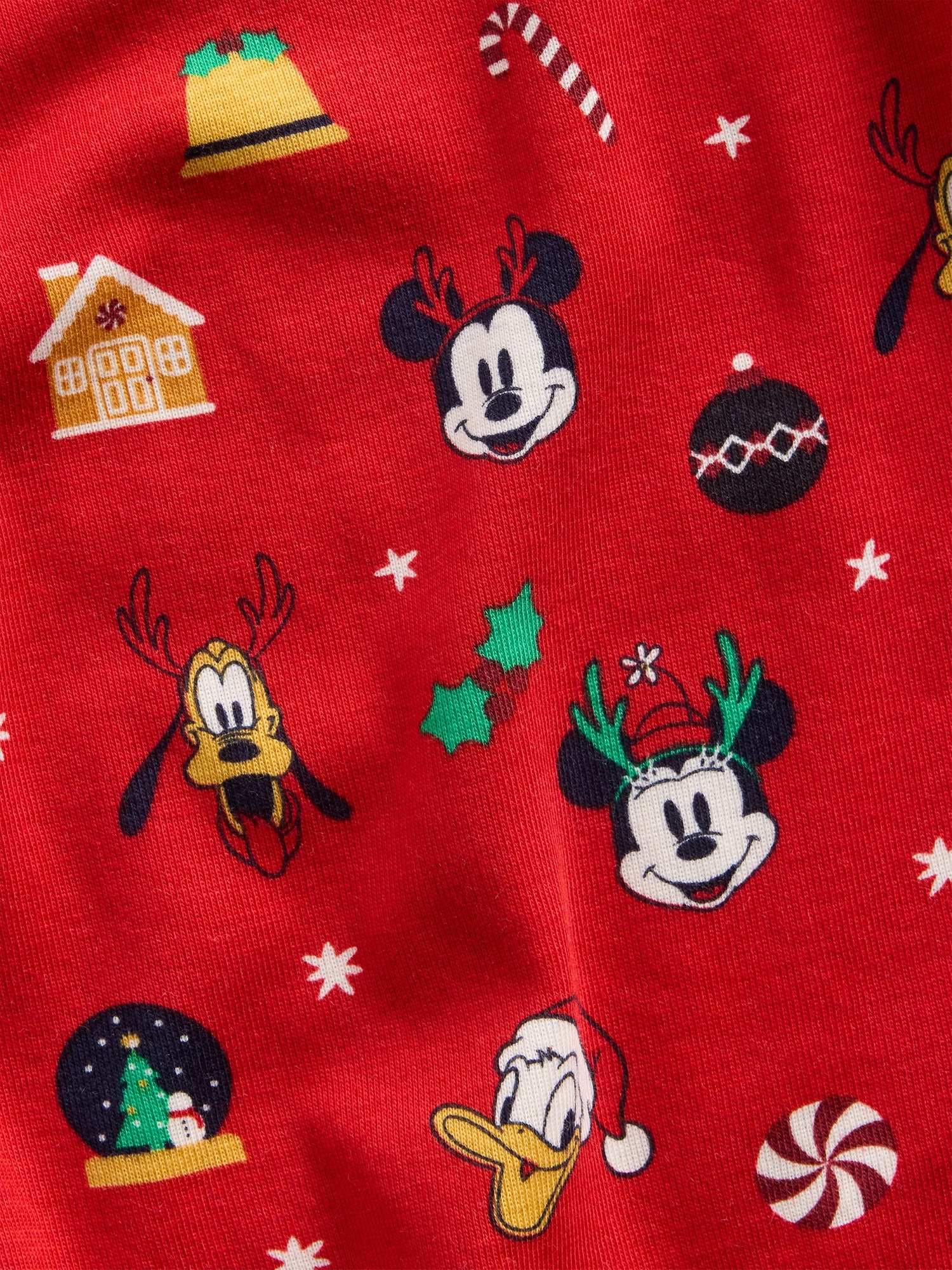 Праздничная пижама для детей и малышей Gap × Disney, мягкий органический хлопок, цвет: Красный — фото 2