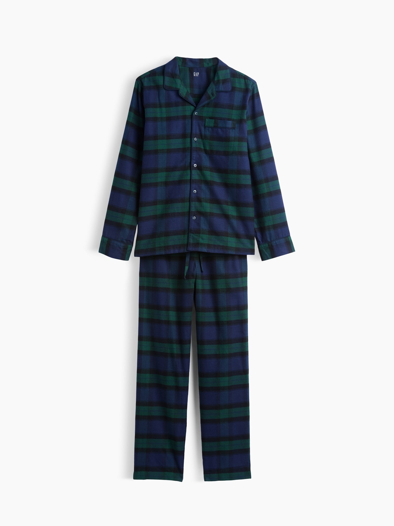 Пижамный комплект Softest для мужчин, фланель — Gap, цвет: Клетчатый — фото 5