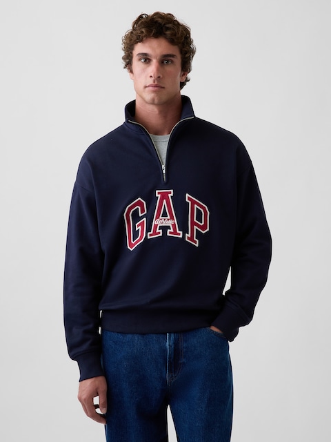 Heavyweight Oversized Logo Half-Zip Pullover