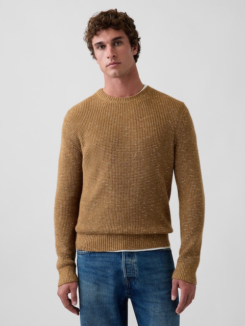 CashSoft Waffle Crew Sweater