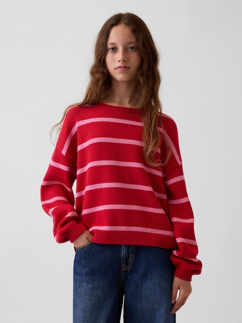 Kids 100% Cotton Oversized Rollneck Sweater