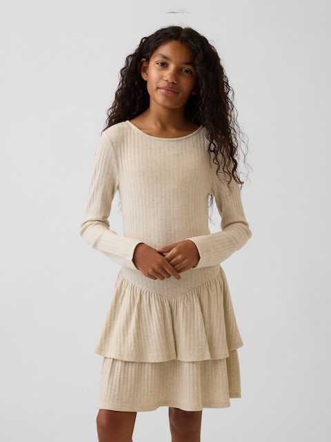 Kids Pointelle Drop-Waist Tiered Dress