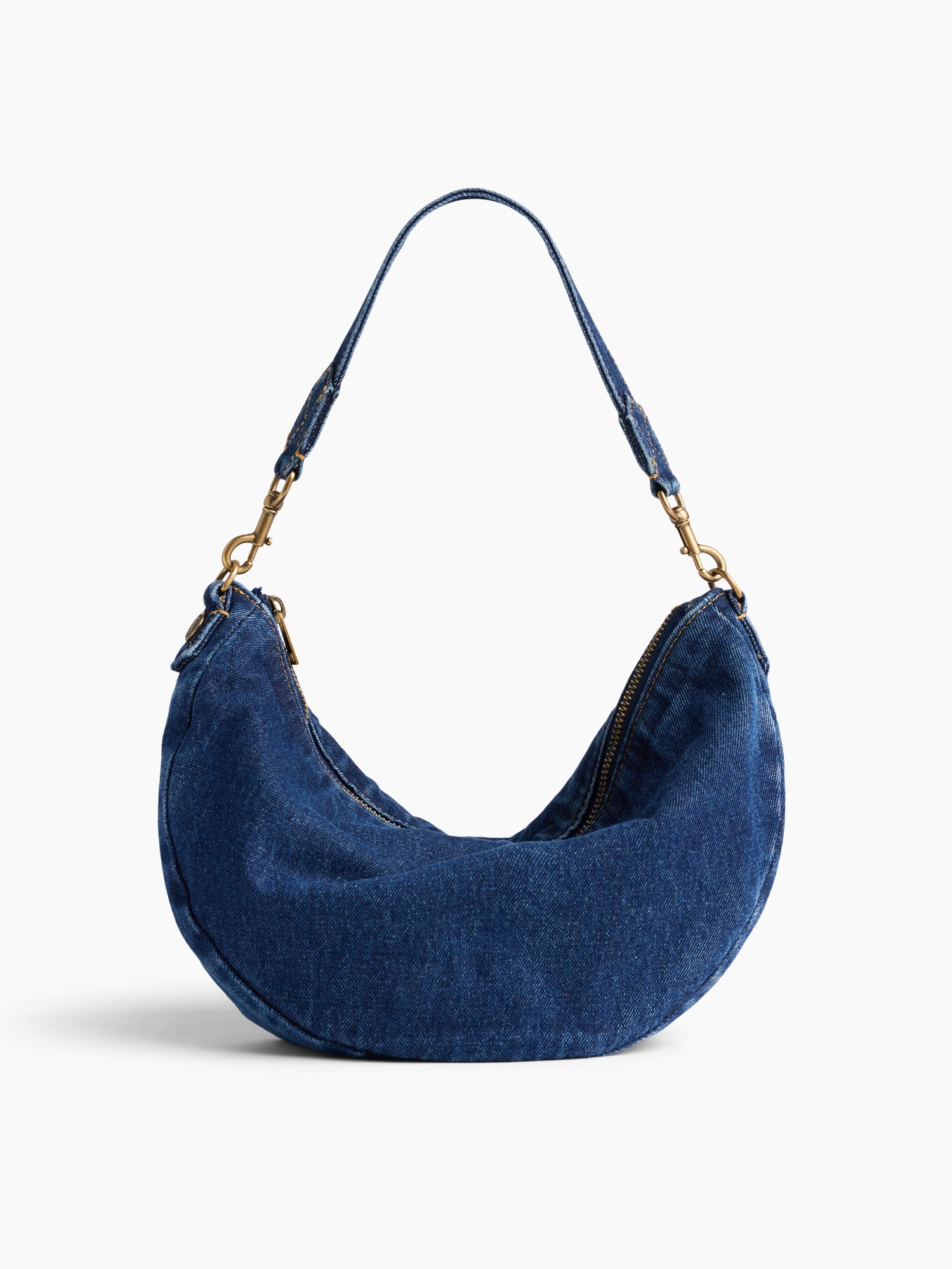Gap Denim Crescent Bag In Dark Wash