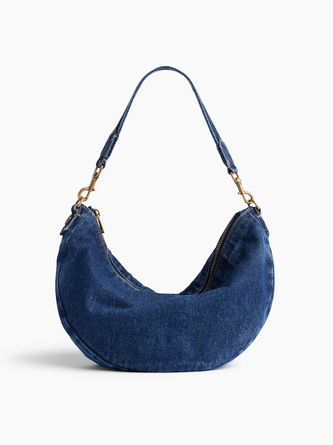 Denim Crescent Bag