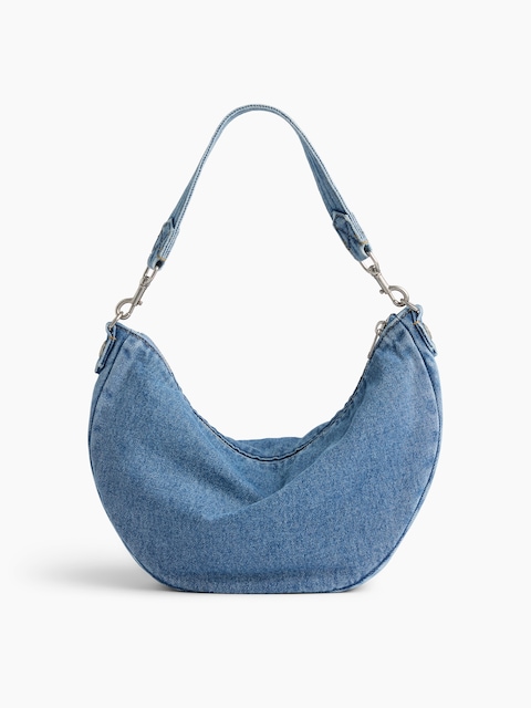 Denim Crescent Bag