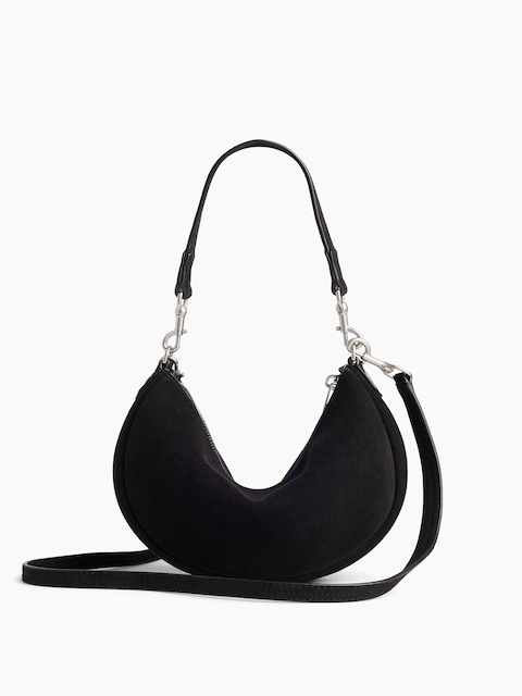 Small Vegan Suede Crescent Crossbody