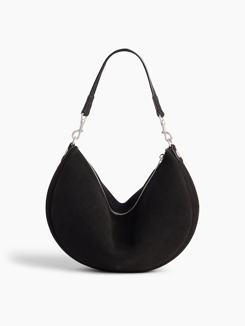 Vegan Suede Crescent Bag