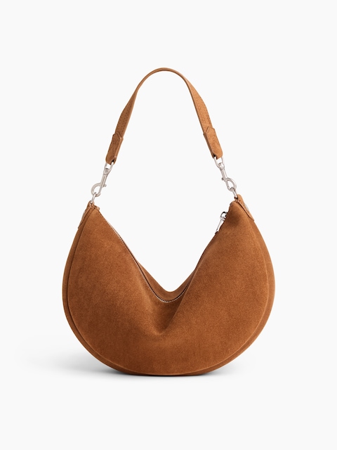 Vegan Suede Crescent Bag