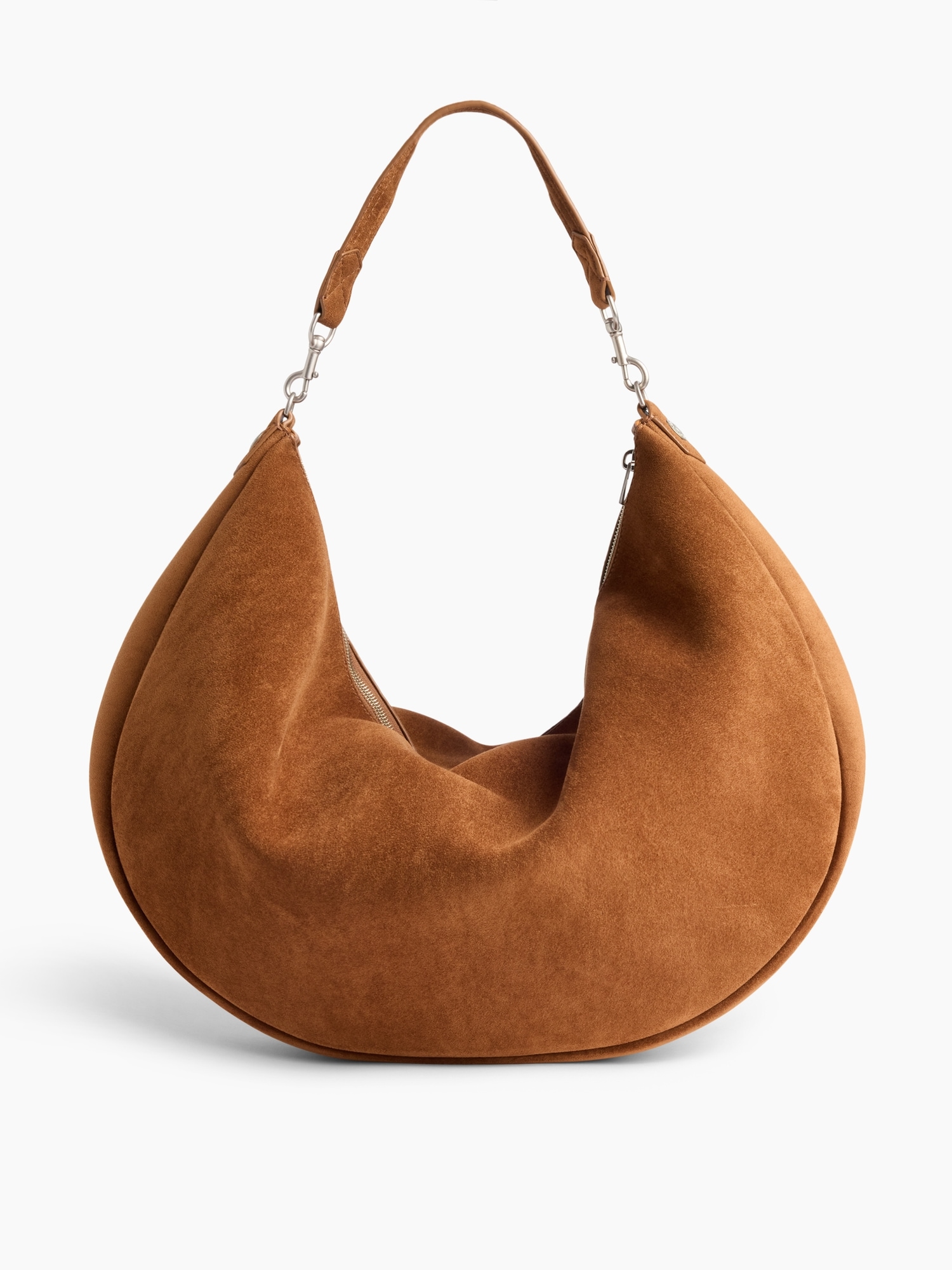 Gap Large Vegan Suede Crescent Bag In Palomino Brown