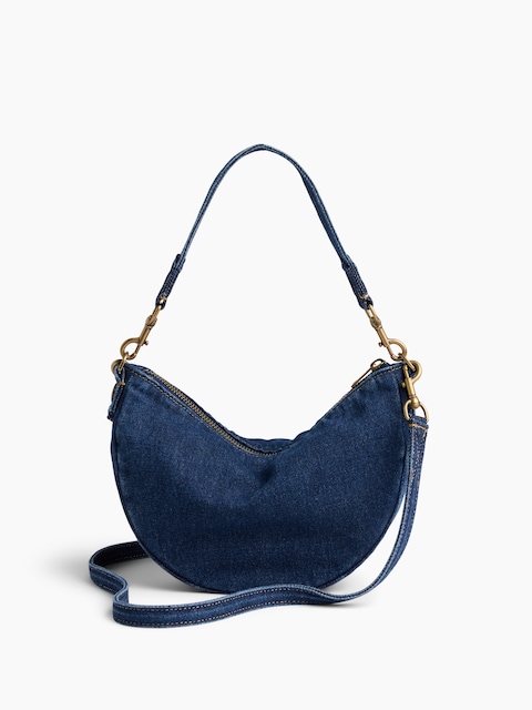 Small Denim Crescent Crossbody