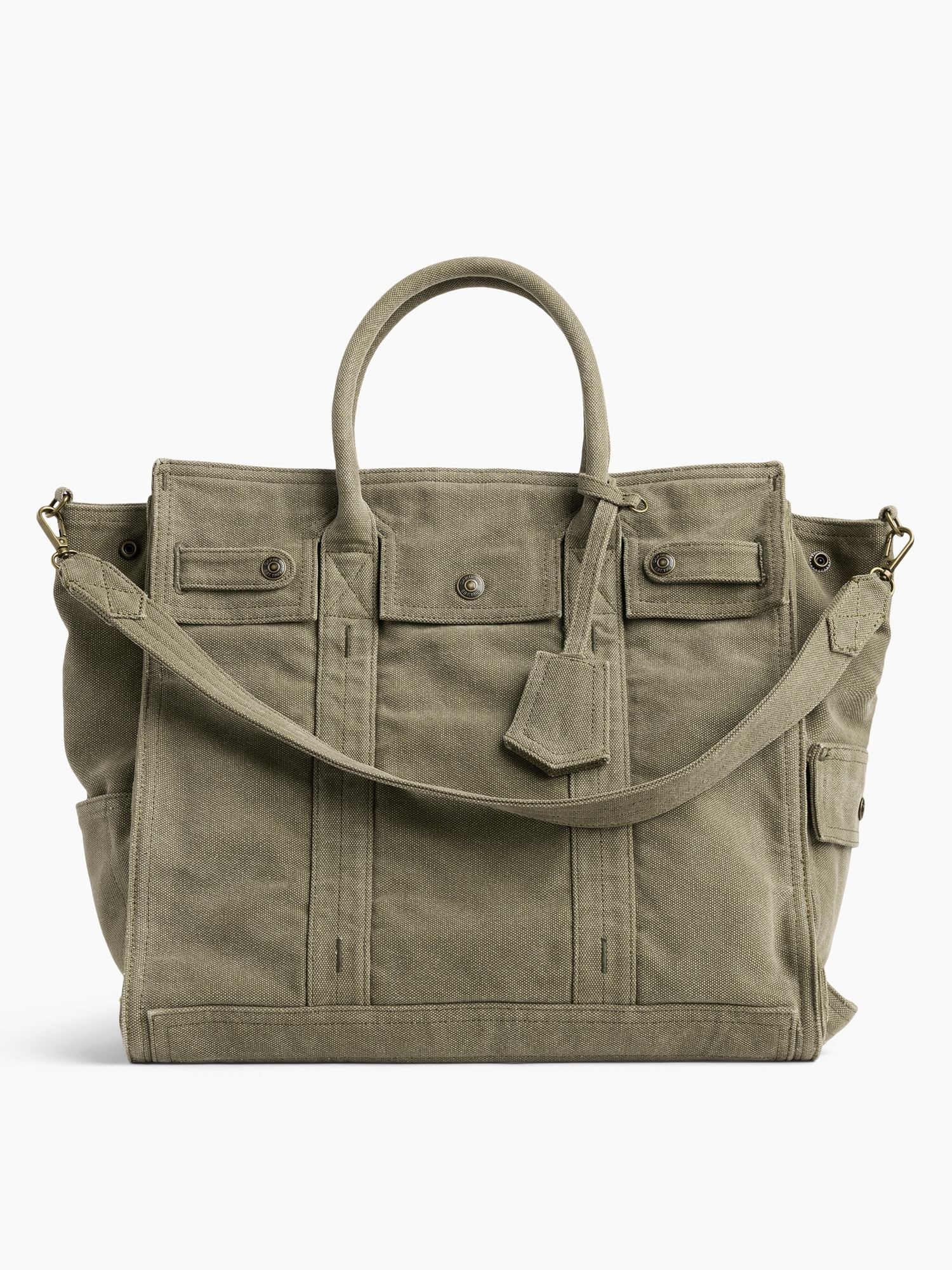 Мужская сумка Gap Large Canvas Five Pocket Tote, цвет: Оливковый зелёный