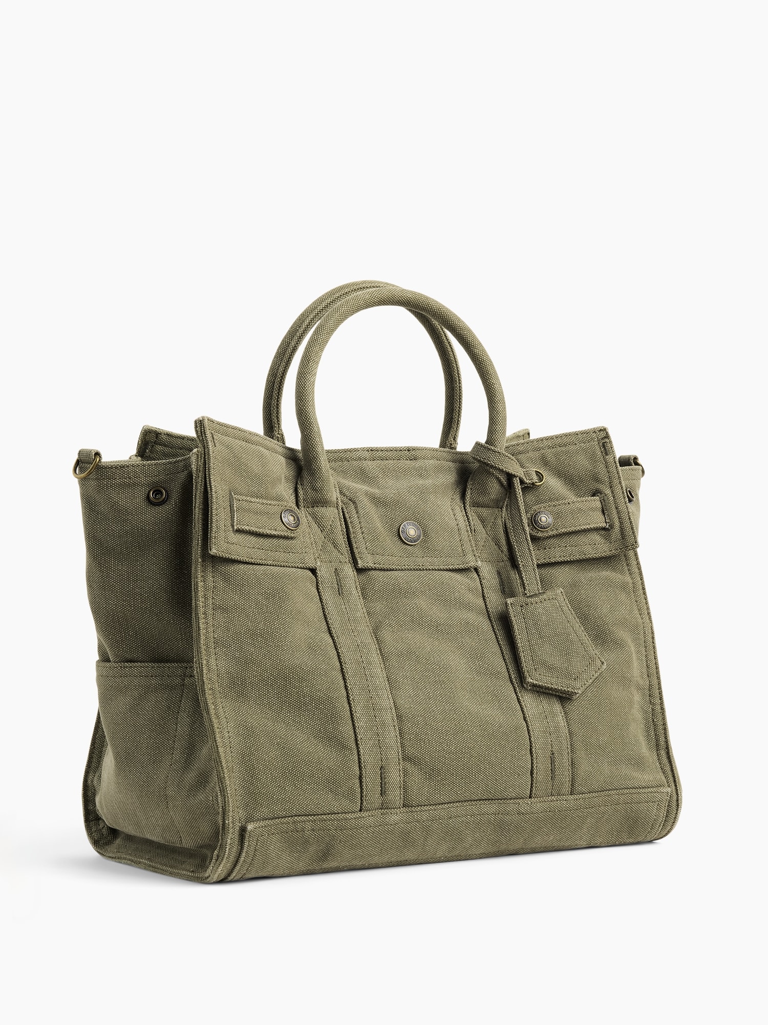 Мужская сумка Gap Canvas Five Pocket Tote, цвет: Оливковый зелёный — фото 3