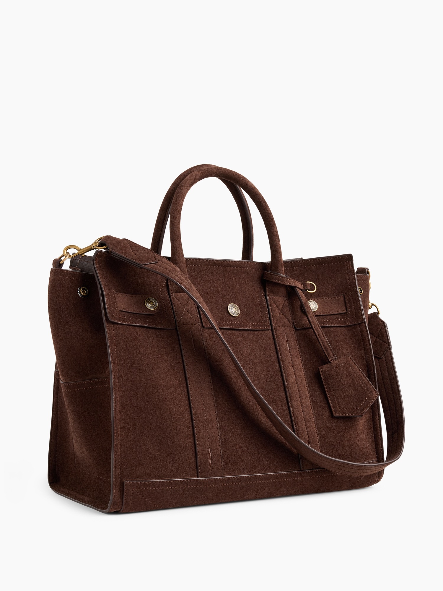 Женская сумка Gap Vegan Suede Five Pocket Tote, цвет: Коричневый, вариант 2 — фото 3