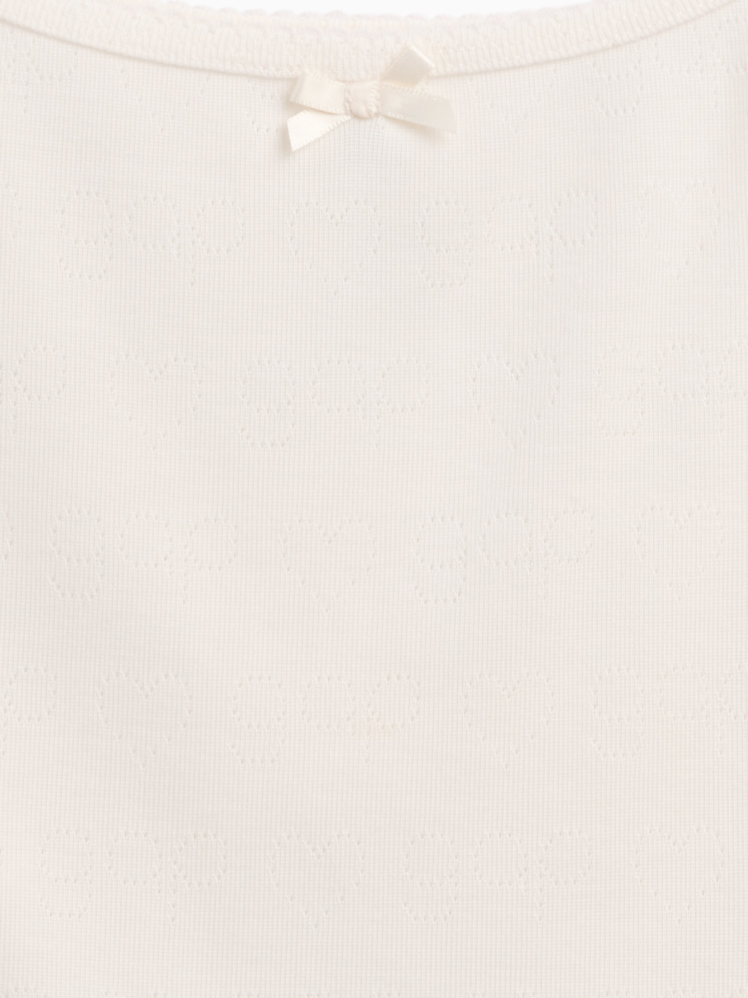 Детская пижамная майка Gap из переработанного ажурного трикотажа, цвет: Creme — фото 4
